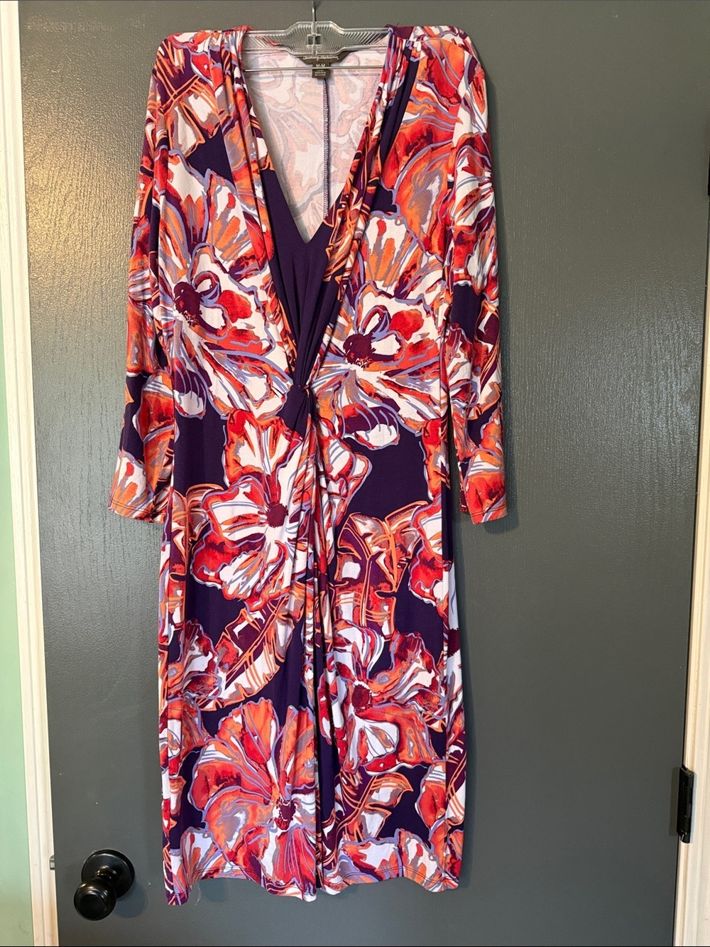 Tommy Bahama Purple Floral V-Neck Dress